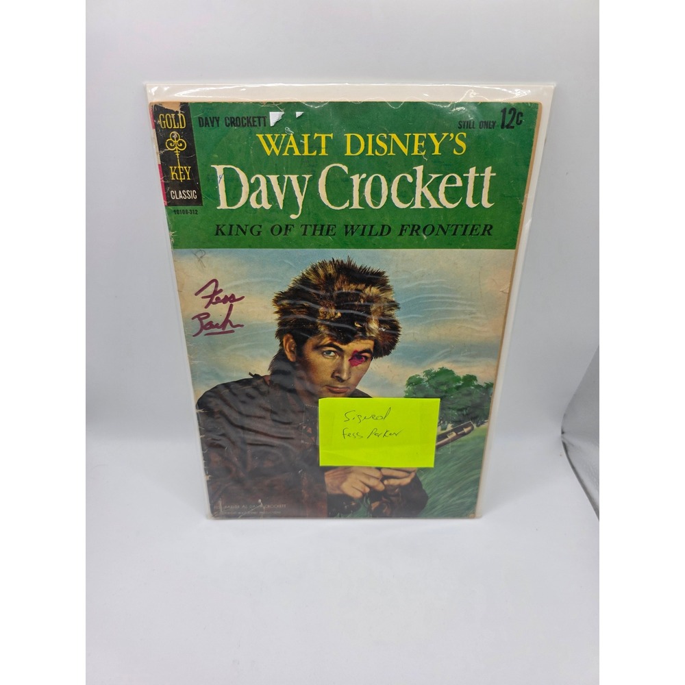1963 Walt Disney Davy Crockett Gold Key Comic FESS PARKER Signed Autograph